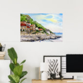 Summer van Farida Greenfield in Runswick Bay Poster (Thuiskantoor)