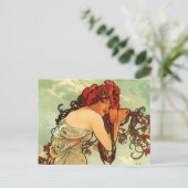 Summer van Mucha Briefkaart (Staand voorkant)