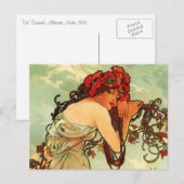 Summer van Mucha Briefkaart (Voorkant / Achterkant)