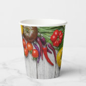 Summer Vegetable Harvest Border Papieren Bekers (Achterkant)