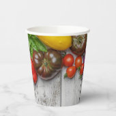 Summer Vegetable Harvest Border Papieren Bekers (Links)