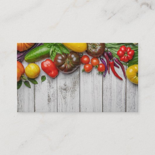 Summer Vegetable Harvest Border Visitekaartje (Voorkant)