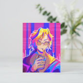 Summer vibe Anime Briefkaart (Staand voorkant)