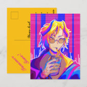 Summer vibe Anime Briefkaart (Voorkant / Achterkant)