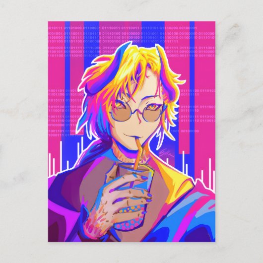 Summer vibe Anime Briefkaart (Voorkant)