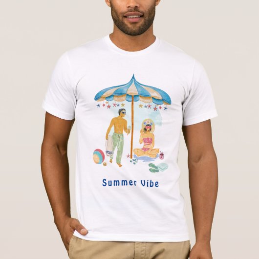 SUMMER VIBE Bella Canvas Basic T-Shirt (Voorkant)