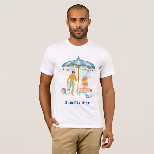 SUMMER VIBE Bella Canvas Basic T-Shirt (Voorkant volledig)