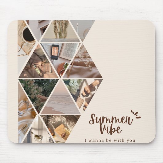 Summer Vibe, ik wil bij je zijn, beige kleur Muismat (Voorkant)