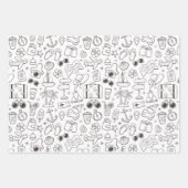 Summer Vibe Leuke Doodle Kleurrijke Zwart-Wit Inpakpapier Vel (Voorkant 2)