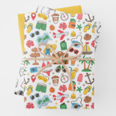 Summer Vibe Leuke Doodle Kleurrijke Zwart-Wit Inpakpapier Vel (In situ)