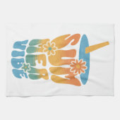 Summer Vibe Retro Floral  Theedoek (Horizontaal)