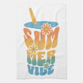 Summer Vibe Retro Floral  Theedoek (Verticaal)
