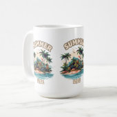 Summer Vibe Tropical Island Illustratie Koffiemok (Voorkant links)