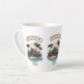 Summer Vibe Tropical Island Illustratie Latte Mok (Linkerhoek)
