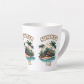 Summer Vibe Tropical Island Illustratie Latte Mok (Rechterhoek)