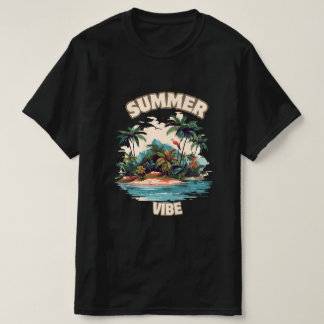 Summer Vibe Tropical Island Illustratie T-shirt