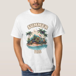 Summer Vibe Tropical Island Illustratie T-shirt