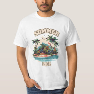 Summer Vibe Tropical Island Illustratie T-shirt