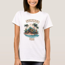 Summer Vibe Tropical Island Illustratie T-shirt