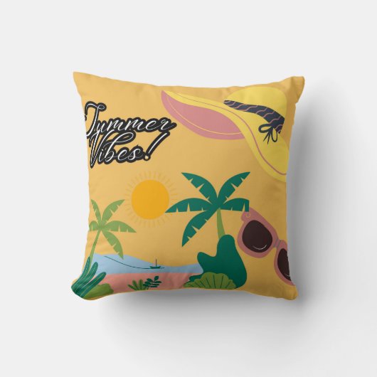Summer Vibe Yellow Throw pillow Kussen (Voorkant)