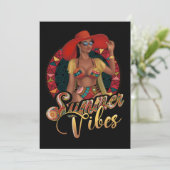 Summer Vibes Bachelorette Party Invitation Kaart (Staand voorkant)