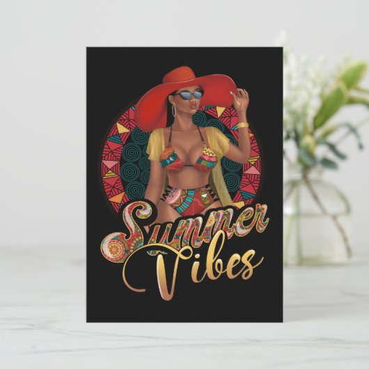 Summer Vibes Bachelorette Party Invitation Kaart (Staand voorkant)