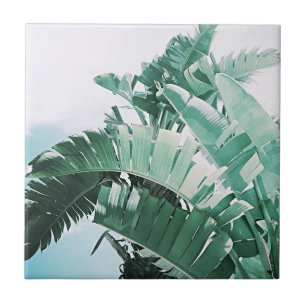Summer Vibes Banana Leaves Bleek Green Tegeltje