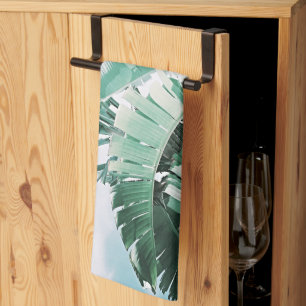 Summer Vibes Banana Leaves Bleek Green Theedoek