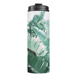 Summer Vibes Banana Leaves Bleek Green Thermosbeker