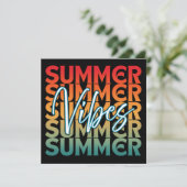 SUMMER VIBES BEACH FAMILIE VAKANTIE SAVE THE DATE (Staand voorkant)