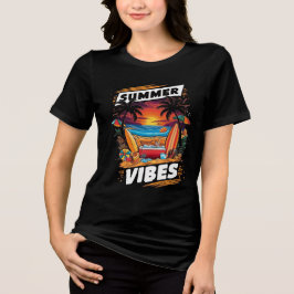 Summer Vibes Beach Scene T-shirt – Tropisch Plezie