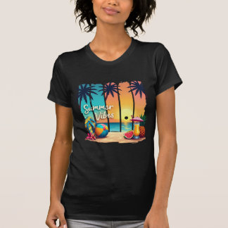 Summer Vibes Beach Scene - Tropische zonsondergang T-shirt