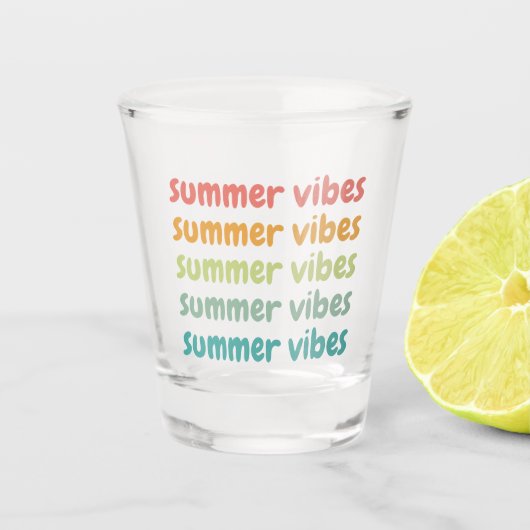 Summer Vibes Beach Vacation Retro Summer Shot Glas (Voorkant)