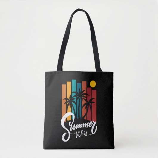 Summer Vibes Beach Vacation Retro Summer Tote Bag (Voorkant)