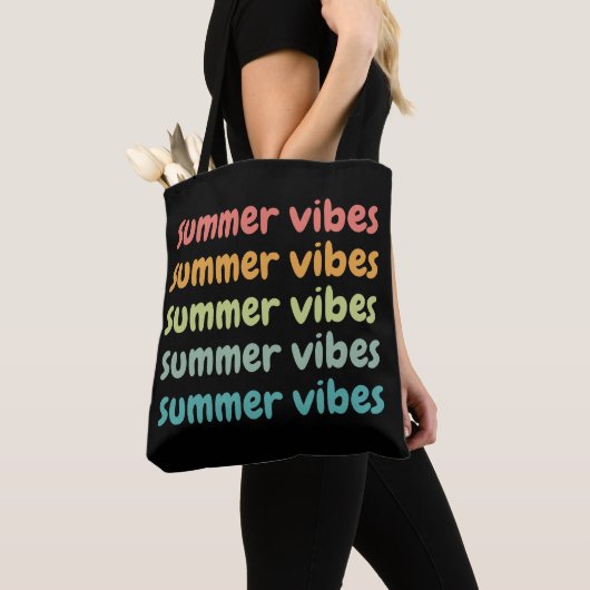 Summer Vibes Beach Vacation Retro Summer Tote Bag (Dichtbij)