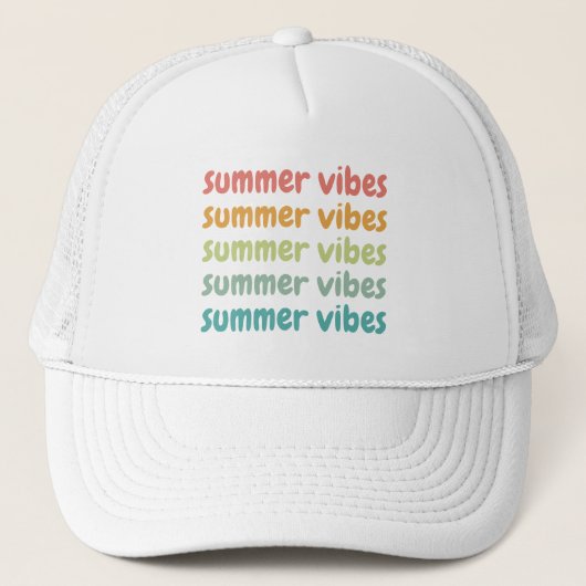 Summer Vibes Beach Vacation Retro Summer Trucker Pet (Voorkant)