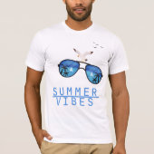 Summer Vibes Beach Zonnebril T-shirt (Voorkant)