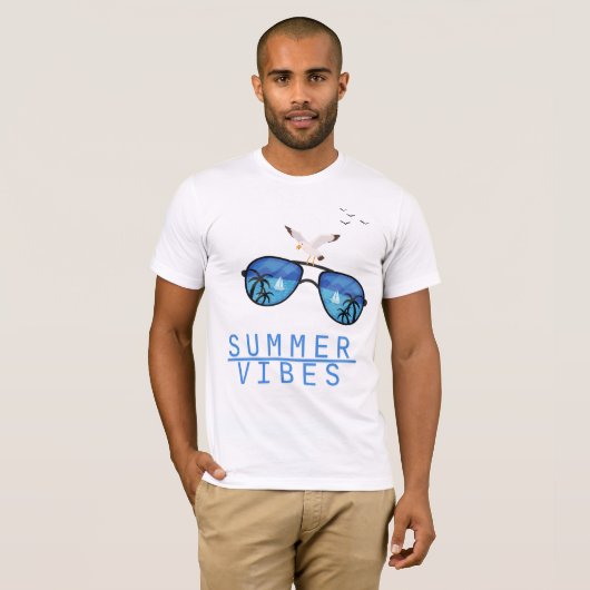 Summer Vibes Beach Zonnebril T-shirt (Voorkant volledig)