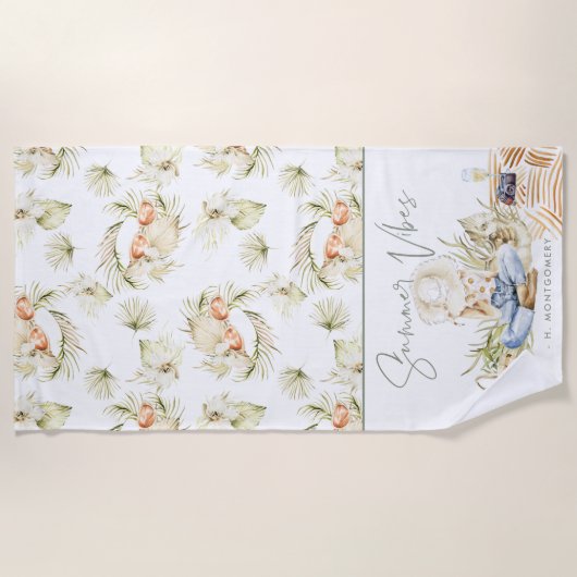 Summer Vibes | Boho Bachelorette Weekend Strandlaken (Voorkant)