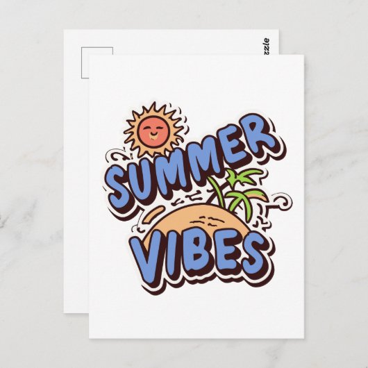 Summer Vibes Briefkaart (Voorkant / Achterkant)