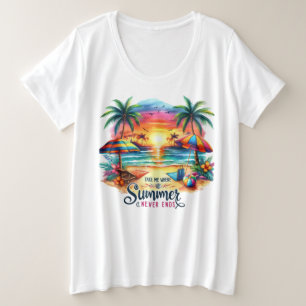 Summer Vibes Brushstroke Beach Sunset-34626 Hoodie Grote Maat T-shirt