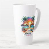 Summer Vibes Brushstroke Beach Sunset-34626 Latte Mok (Rechterhoek)