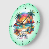 Summer Vibes Brushstroke Beach Sunset-34626 Sticke Grote Klok (Hoek)