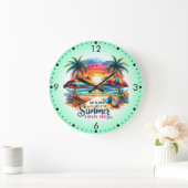 Summer Vibes Brushstroke Beach Sunset-34626 Sticke Grote Klok (Huis)