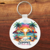 Summer Vibes Brushstroke Beach Sunset-34626 Sticke Sleutelhanger (Voorkant)