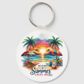 Summer Vibes Brushstroke Beach Sunset-34626 Sticke Sleutelhanger (Achterkant)