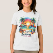 Summer Vibes Brushstroke Beach Sunset-34626 Tri-Blend Shirt (Voorkant)