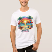 Summer Vibes Brushstroke Beach Sunset-34626 Tri-Blend Shirt (Voorkant)