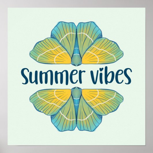Summer Vibes Butterfly Poster (Voorkant)
