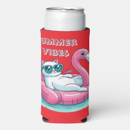 Summer Vibes Cat Seltzer Blikjeskoeler (Seltzer Voorkant)